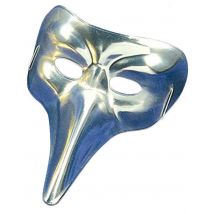 Schnabelmaske venezianisch Kostüm-Zubehör silberfarben - Thema: Accessoires Carnaval - Grau, Silber - Größe Einheitsgröße