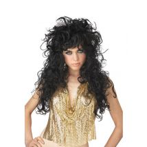 Perücke Haar lang und lockig schwarze Frau - Thema: Vegaoo-Design - Schwarz - Größe Einheitsgröße