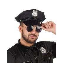 Schwarze Polizisten Kappe - Thema: Berufe + Uniformen - Schwarz - Größe Einheitsgröße