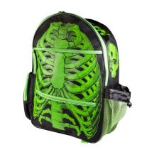 Unheimlicher Skelett-Rucksack schwarz-grün - Thema: Horror + Zauberei - Grün - Größe Einheitsgröße