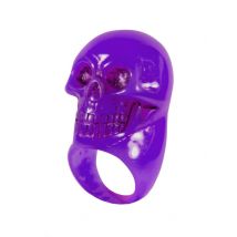 Kreepsville Ring violett Totenkopf - Thema: Horror + Zauberei - Violett - Größe L