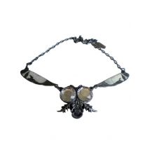 Gothic-Halskette Fliege für Damen silber-schwarz - Thema: Horror + Zauberei - Schwarz - Größe Einheitsgröße