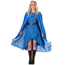 Mittelalterliches Krieger Kostüm Damen - Thema: Mittelalter - Blau - Größe XL