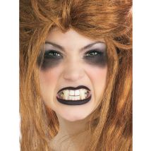 Vampirzähne zum modellieren Halloween 2 Stück weiss - Thema: Horror + Zauberei - Grau, Weiss - Größe Einheitsgröße