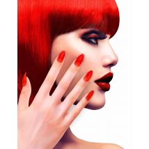 Künstliche Fingernägel mit Klebstoff rot - Thema: Kostüme nach Farben - Rot - Größe Einheitsgröße