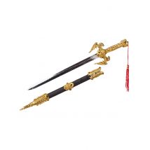 Kampfschwert-Spielzeugwaffe Ninja-Krieger Kostümzubehör schwarz-gold 50cm - Thema: Ninjas - Gold - Größe Einheitsgröße