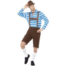 Bayerisches Trachtenkostüm für Herren - Thema: Dirndl + Trachten - Blau - Größe L