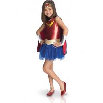 Wonder Woman Kinderkostüm blau-rot-gold - Thema: Superhelden - Größe 104/116 (5-6 Jahre)