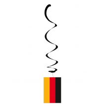6 Metallic Aufhänger mit Deutschlandflagge - Thema: Fanartikel - Schwarz - Größe Einheitsgröße