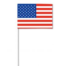 Deko Papierfahne USA 14 x 21 cm - Thema: Länder + Kulturen - Bunt - Größe Einheitsgröße