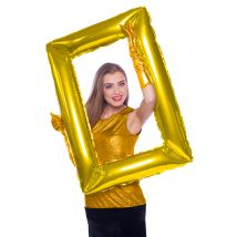 Ballon-Bilderrahmen Partyzubehör für Festlichkeiten gold 85x60cm - Thema: Kostüme nach Farben - Gold - Größe Einheitsgröße