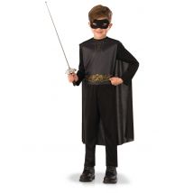 Zorro Kinderkostüm Lizenzprodukt schwarz-gold - Thema: Filmstars + Promis - Schwarz - Größe 92/104 (3-4 Jahre)