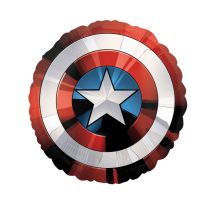 Folienballon Captain America-Schild Avengers Raumdeko rot-weiss-blau 71cm - Thema: Déco d'ambiance anniversaire - Bunt - Größe Einheitsgröße