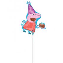 Kleiner Aluminium Ballon Peppa Wutz 25 x 33 cm - Thema: Déco d'ambiance anniversaire - Bunt - Größe Einheitsgröße