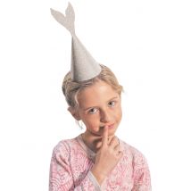 6 Meerjungfrauen Partyhüte silber 21 cm - Thema: Accessoires Carnaval - Grau, Silber - Größe Einheitsgröße