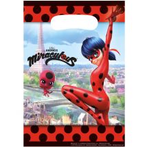 Ladybug-Geschenktüten Kindergeburtstag 8 Stück bunt 16,5x23cm - Thema: Filmstars + Promis - Bunt - Größe Einheitsgröße