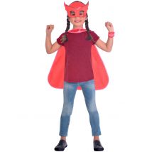 PJ Masks-Eulette Kostüm-Set Lizenz für Kinder rot - Thema: Filmstars + Promis - Rot - Größe Einheitsgröße