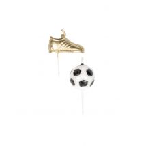 Fußball-Kuchendeko Schuh- und Ball-Kerzen 6-teilig 3-5 cm - Thema: Fanartikel - Multicolore - Größe Einheitsgröße