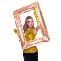 Bilderrahmen-Folienballon Party-Foto-Zubehör rosegold 85x60cm - Thema: Photobooth - Gold - Größe Einheitsgröße