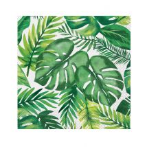 Palmen und Blätter Servietten tropisches-Tischzubehör 16 Stück grün-weiss 33x33cm - Thema: Hawaii - Grün - Größe Einheitsgröße