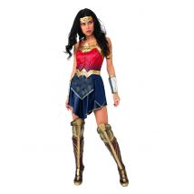 Wonder Woman-Damenkostüm Lizenz-Verkleidung blau-rot-gold - Thema: Filmstars + Promis - Blau - Größe L