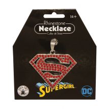 Supergirl-Kette für Damen Accessoire silber-rot - Thema: Filmstars + Promis - Größe Einheitsgröße