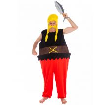 Verleihnix-Kostüm für Herren Asterix und Obelix schwarz-rot - Thema: Filmstars + Promis - Bunt - Größe XL