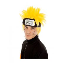 Naruto-Lizenz-Perücke Kostümzubehör für Erwachsene gelb-schwarz - Thema: Filmstars + Promis - Gelb - Größe Einheitsgröße