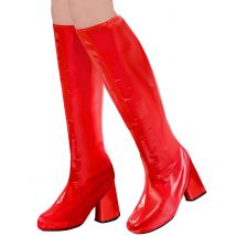 60er-Jahre Retro-Stiefelstulpen für Karneval Damen-Accessoire rot - Thema: 60er / 70er Jahre - Rot - Größe Einheitsgröße