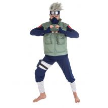 Naruto Kakashi-Kostüm für Herren Lizenz-Verkleidung grün-blau - Thema: Manga - Blau - Größe L