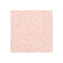 20 hellrosa Papierservietten mit goldenen Punkten, 17 x 17 cm - Rosa, Pink - Größe Einheitsgröße