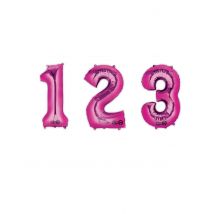 Ziffern-Folienballon Geburtstags-Partydeko pink 86 cm - Thema: Déco d'ambiance anniversaire - Rosa, Pink