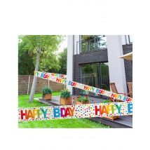 Happy Bday-Geburtstagsbanner Party-Deko bunt 15 m - Bunt - Größe Einheitsgröße