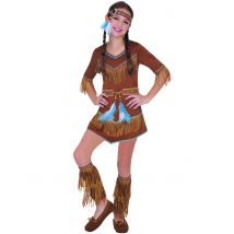 Indianerin-Mädchenkostüm für Karneval braun - Thema: Cowboy + Indianer - Braun - Größe 110 (4-6 Jahre)