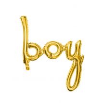BOY Folienballon gold 63,5 x 74 cm - Thema: Soldes été ES - Gold - Größe Einheitsgröße