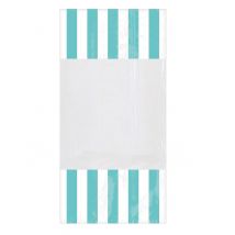 10 gestreifte Plastikbeutel in Mint 25 x 13 cm mit Fenster - Thema: Kostüme nach Farben - Grün - Größe Einheitsgröße