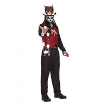 Hexer Voodoo-Kostüm für Herren Halloween-Verkleidung rot-schwarz - Thema: Horror + Zauberei - Schwarz - Größe M / L