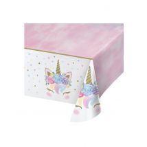 Einhorn-Tischdecke Partydeko für Kindergeburtstage Pastellfarben 137 x 259 cm - Thema: Tiere - Bunt - Größe Einheitsgröße