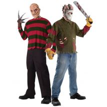 Freddy Krueger und Jason Horror-Paar-Kostüm Halloween-Paarkostüm - Thema: Horror + Zauberei - Grün - Größe Einheitsgröße