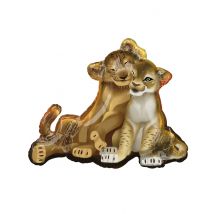 König der Löwen-Luftballon Nala und Simba Partydeko braun 78x66 cm - Thema: Tiere - Braun - Größe Einheitsgröße