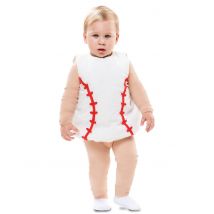 Baseball-Babykostüm Faschings-Verkleidung für Kleinkinder weiss-rot - Thema: Fanartikel - Grau, Weiss - Größe 74 (6-12 Monate)