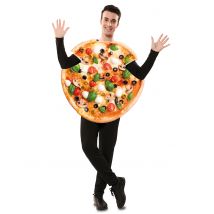 Leckeres Pizzakostüm für Erwachsene Karnevals-Verkleidung bunt - Thema: Humor - Multicolore - Größe Einheitsgröße (M/L)