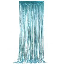 Schimmernder Fransen-Vorhang Partydeko blau 90 x 250 cm - Blau - Größe Einheitsgröße