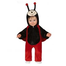 Süßes Marienkäfer-Kostüm für Kinder Karneval-Verkleidung schwarz-rot - Thema: Tiere - Rot - Größe 80/86 (12-18 Monate)