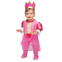 Königliches Kostüm für Kleinkinder Märchen-Verkleidung pink-golodfarben - Thema: Baby - Rosa, Pink - Größe 74/80 (7-12 Monate)