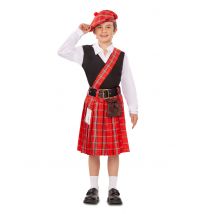 Schottisches-Kostüm für Jungen Faschings-Verkleidung rot-schwarz-weiss - Thema: Länder + Kulturen - Multicolore - Größe 110/122 (5-6 Jahre)