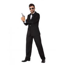 Geheimagenten-Kostüm für Herren Spion-Verkleidung schwarz-weiss - Thema: Filmstars + Promis - Schwarz - Größe XS
