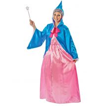 Alte Dame Fee Kostüm für Fasching Märchen rosa-blau - Thema: Fabelwesen - Multicolore - Größe M