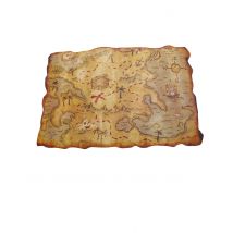 Schatzkarte aus Kunststoff Piraten Mottoparty 29 x 45 cm - Thema: Piraten - Multicolore - Größe Einheitsgröße