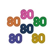 80er-Jahre Streuteile für Geburtstage und Mottopartys 10 Stück bunt - Thema: 80er / 90er Jahre - Multicolore - Größe Einheitsgröße